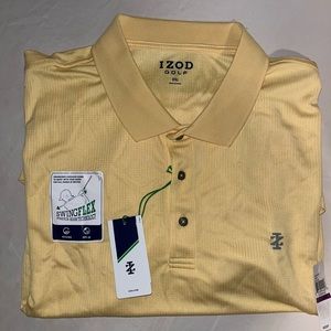 NWT, Izod Men’s Golf Shirt / Polo, Size XXL. Color Yellow / Sundress.